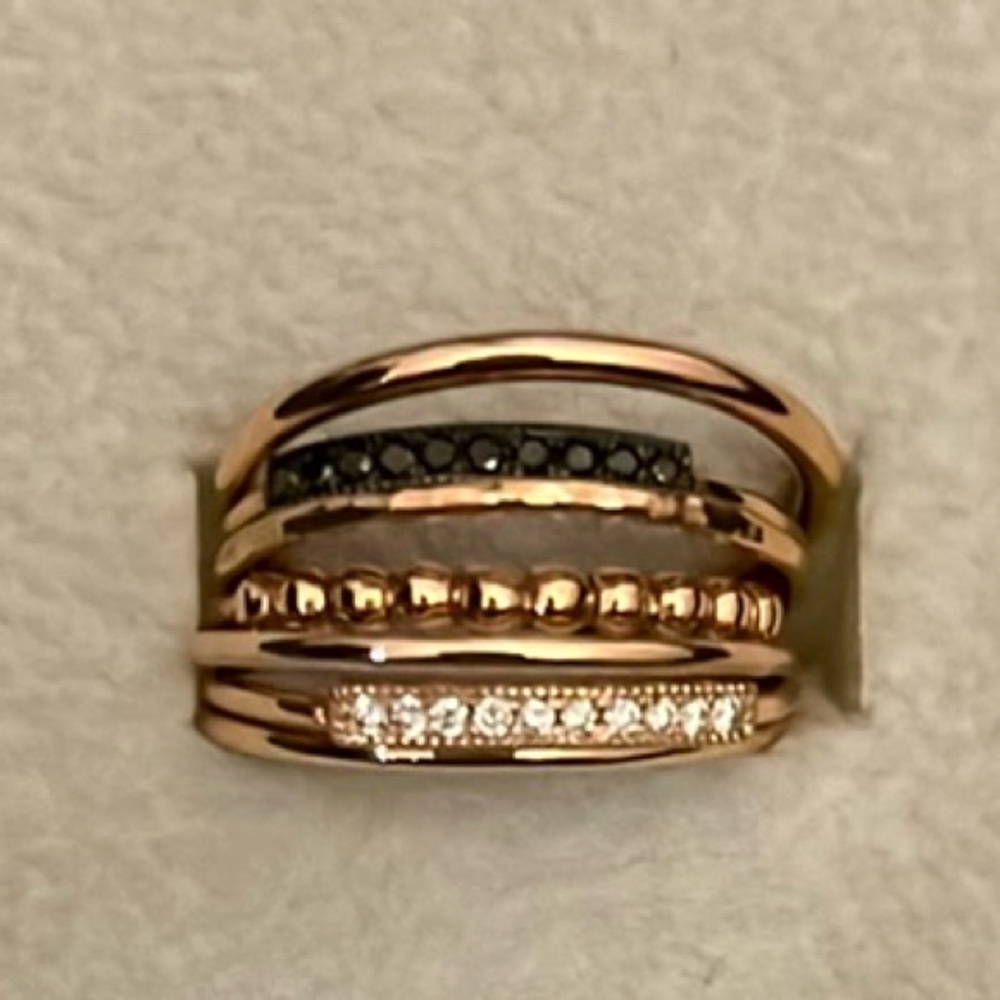Beautiful set of dainty 14kt rose gold rings - Zoe Chicco, Size 6